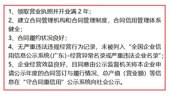 這些條件你都達(dá)不到，還想申報(bào)守合同重信用？別逗了！