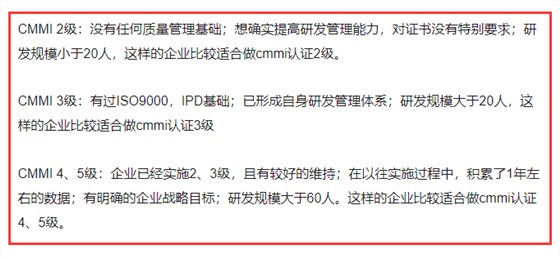 cmmi的五個級別到底是什么？做cmmi認證怎么選級別？有標準嗎？